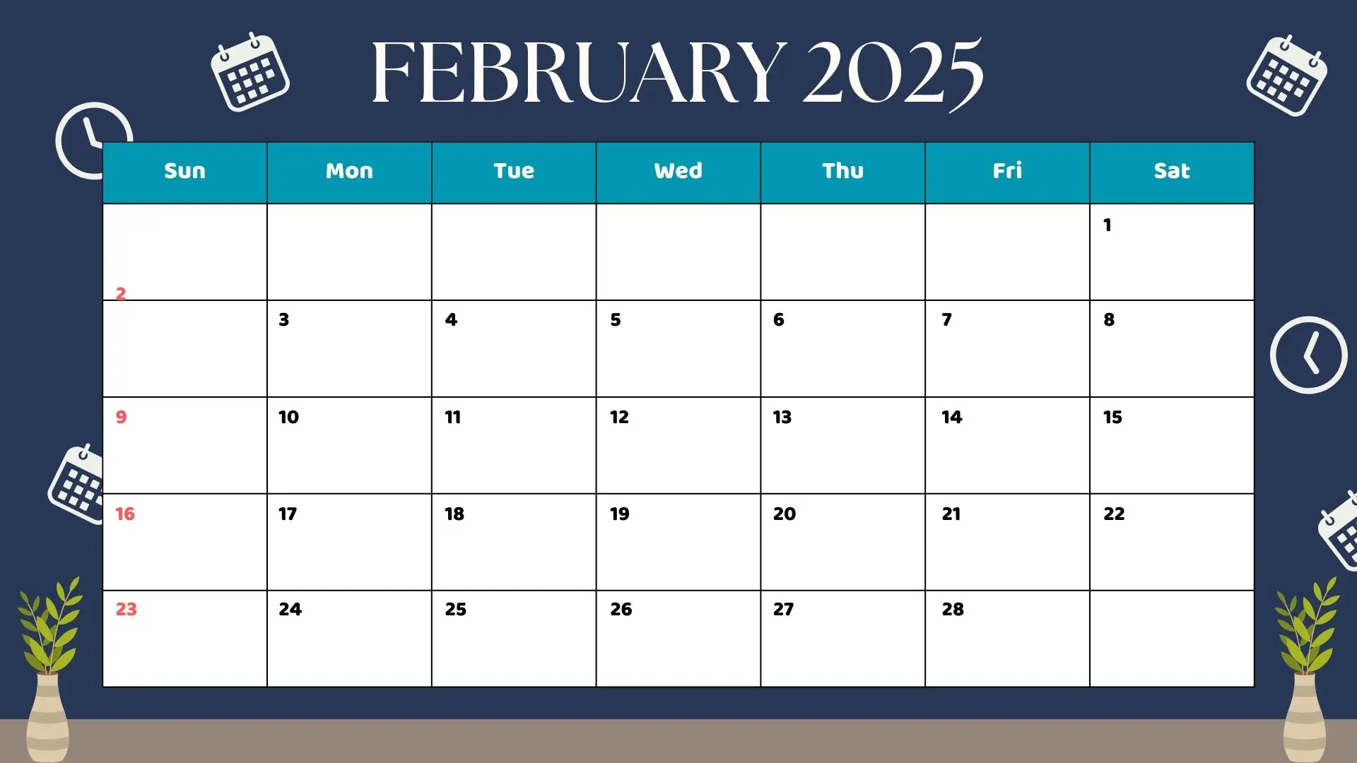 February 2025 Calendar Preview